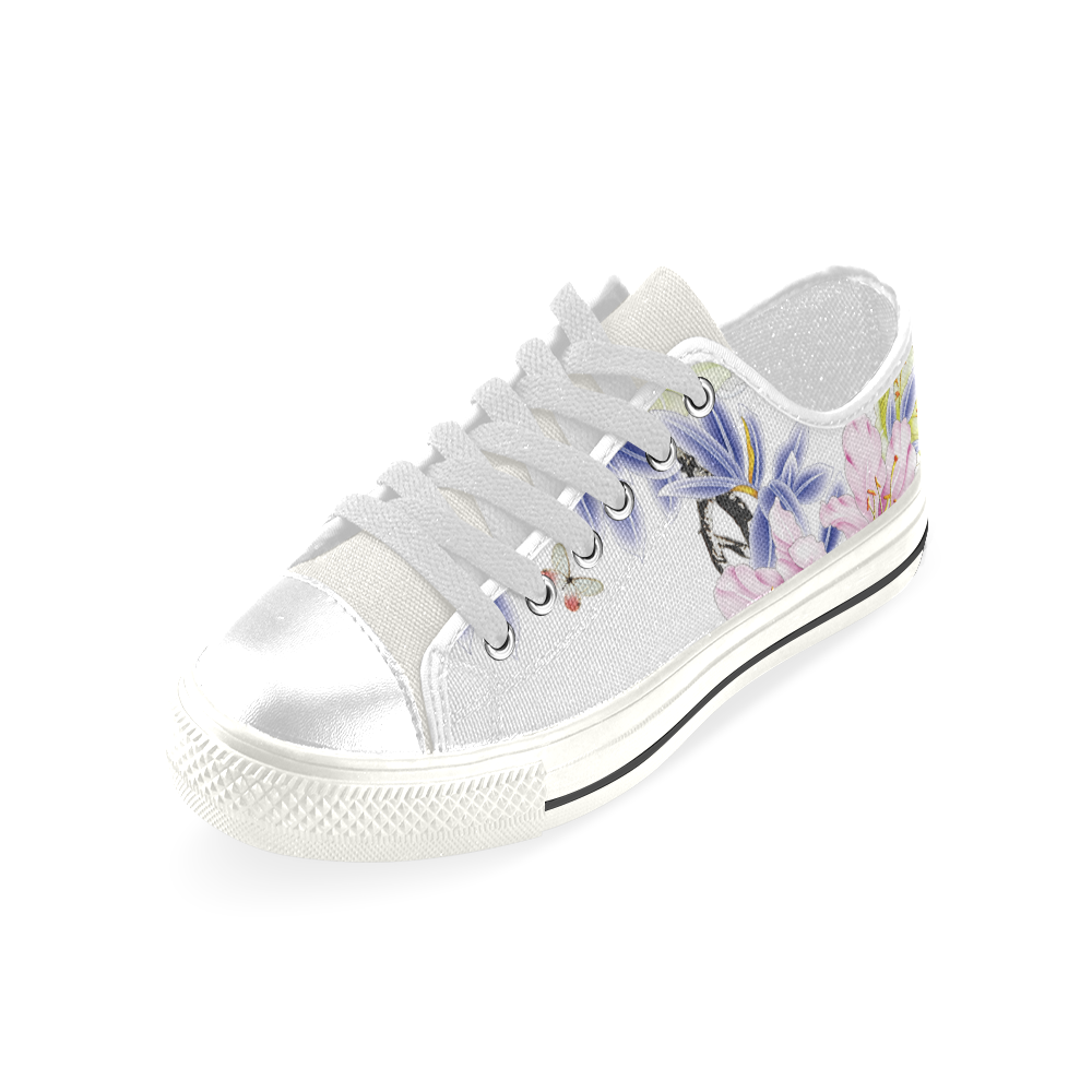 In The Springtime Low Top Canvas Shoes for Kid (Model 018)