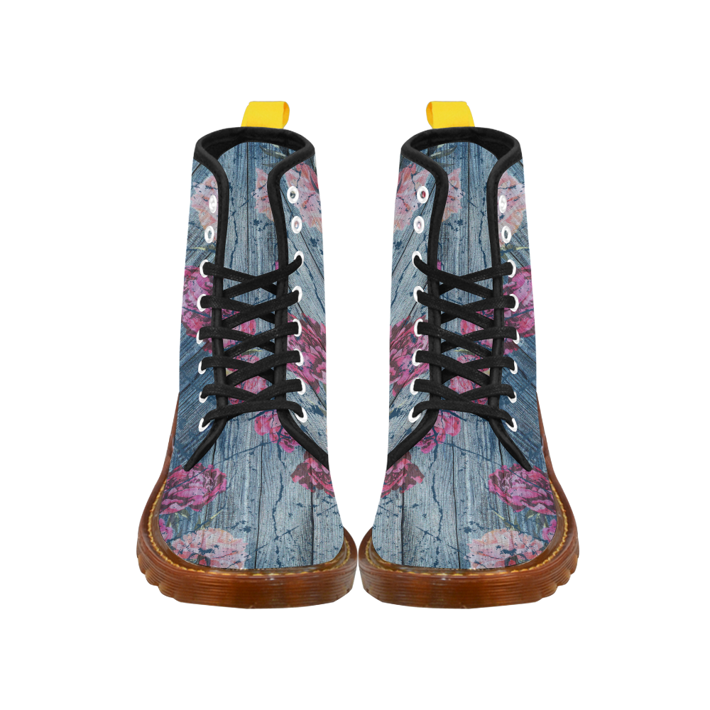 Shabby chic with painted peonies Martin Boots For Men Model 1203H