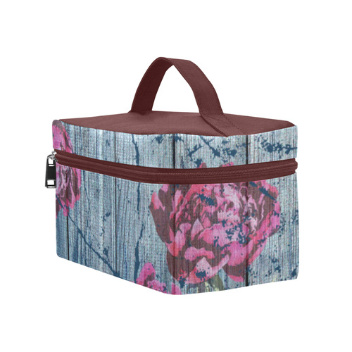 Shabby chic with painted peonies Cosmetic Bag/Large (Model 1658)