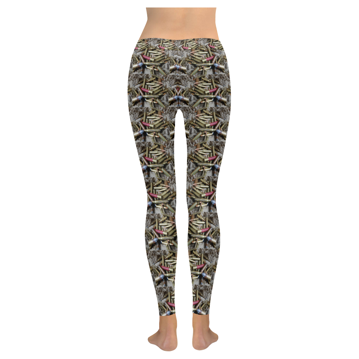 081817~9831 Mix of Bullets Pattern 1f Women's Low Rise Leggings (Invisible Stitch) (Model L05)