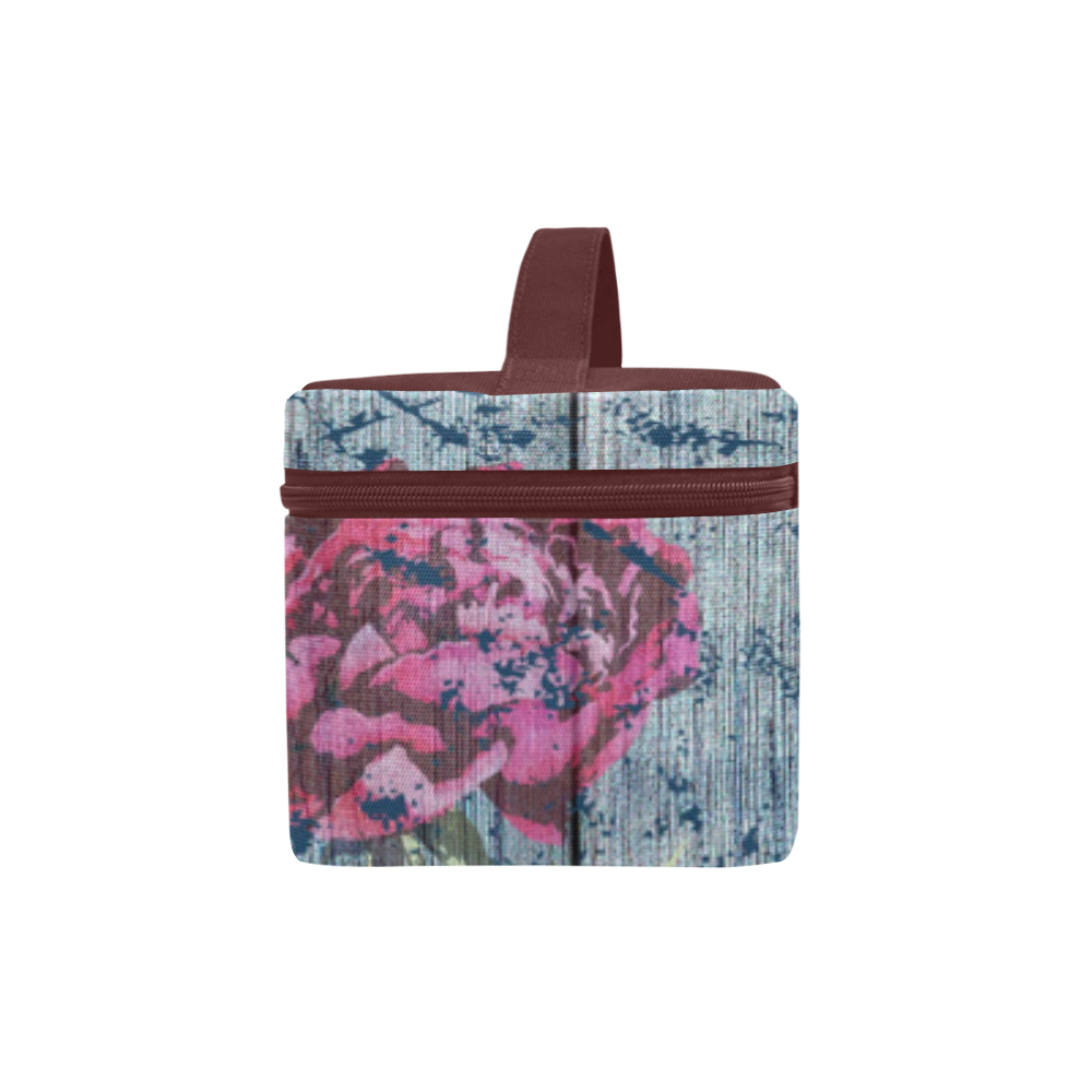 Shabby chic with painted peonies Cosmetic Bag/Large (Model 1658)