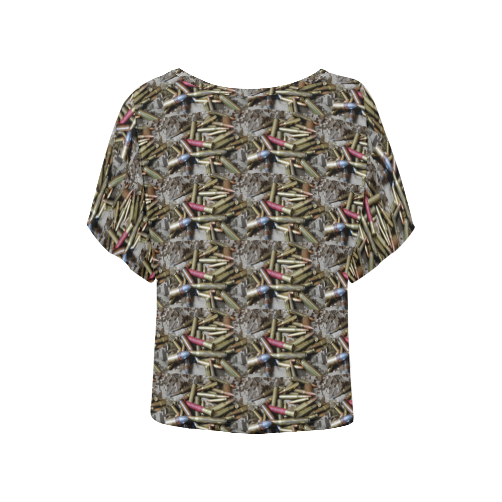 081817~9831 Mix of Bullets Pattern 1f Women's Batwing-Sleeved Blouse T shirt (Model T44)
