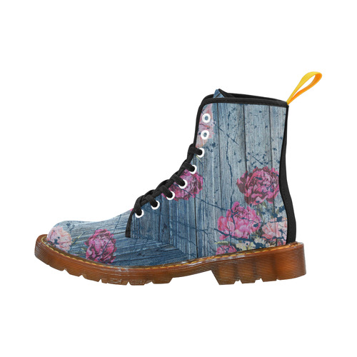 Shabby chic with painted peonies Martin Boots For Men Model 1203H