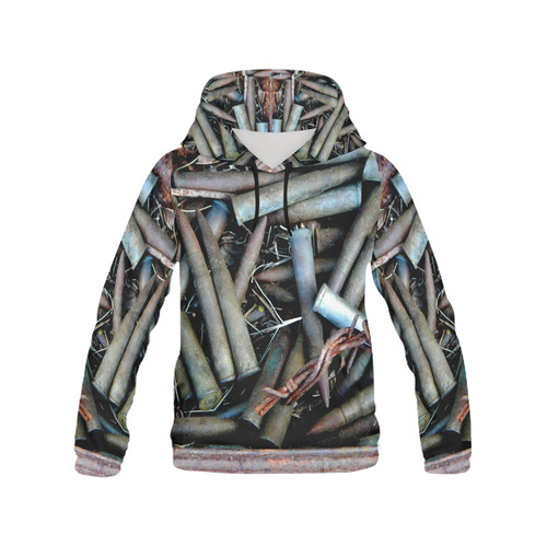 081817~9806 Old Ammo Box All Over Print Hoodie for Women (USA Size) (Model H13)