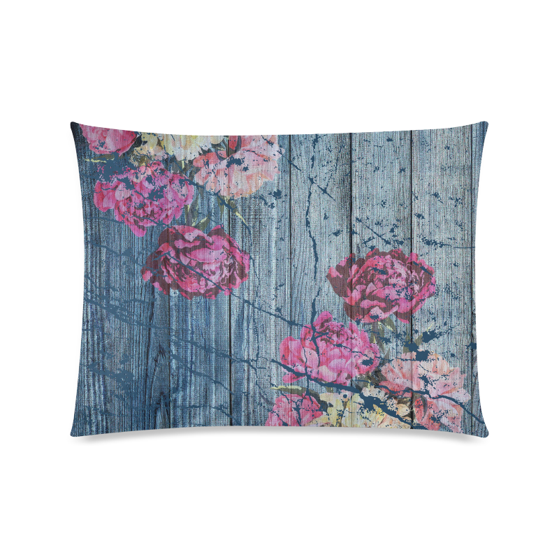 Shabby chic with painted peonies Custom Picture Pillow Case 20"x26" (one side)
