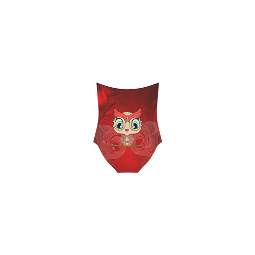 Cute owl, mandala design colorful Strap Swimsuit ( Model S05)