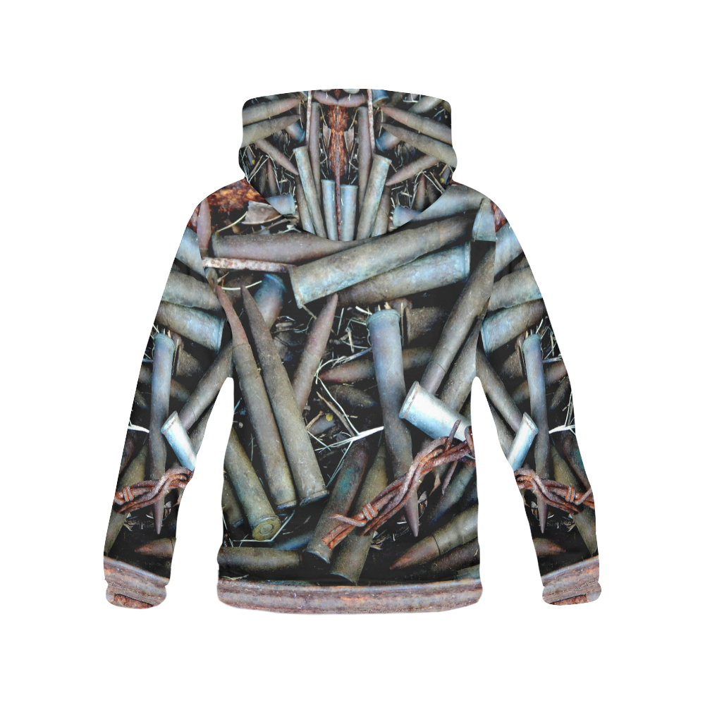 081817~9806 Old Ammo Box All Over Print Hoodie for Women (USA Size) (Model H13)