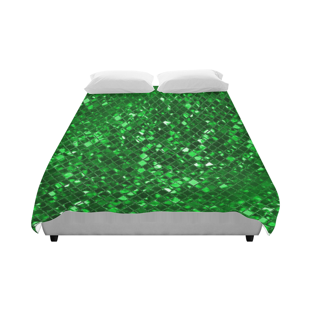 Emerald Green Sparkle Duvet Cover 86"x70" ( All-over-print)