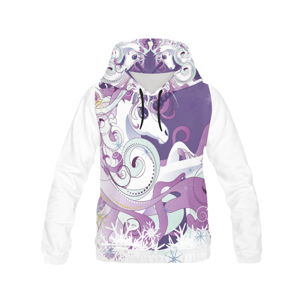 unicorn All Over Print Hoodie for Women (USA Size) (Model H13)
