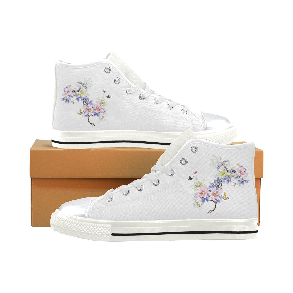 In The Springtime High Top Canvas Shoes for Kid (Model 017)