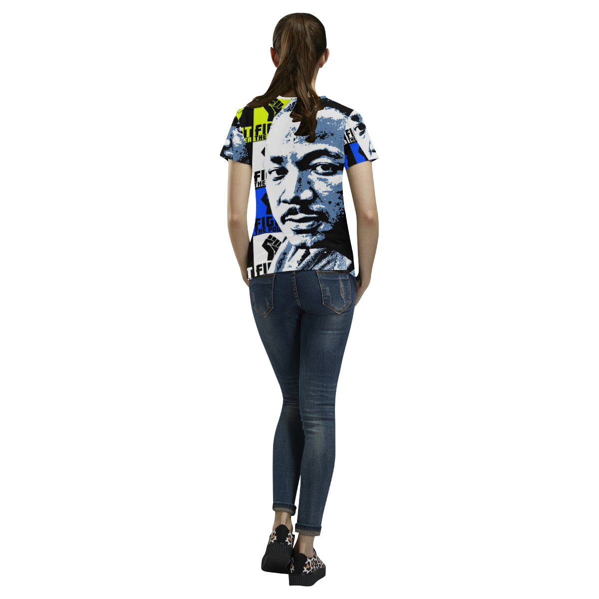 FIGHT THE POWER-2 MLK All Over Print T-Shirt for Women (USA Size) (Model T40)