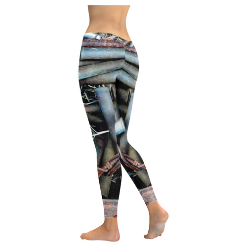 081817~9806 Old Ammo Box Women's Low Rise Leggings (Invisible Stitch) (Model L05)