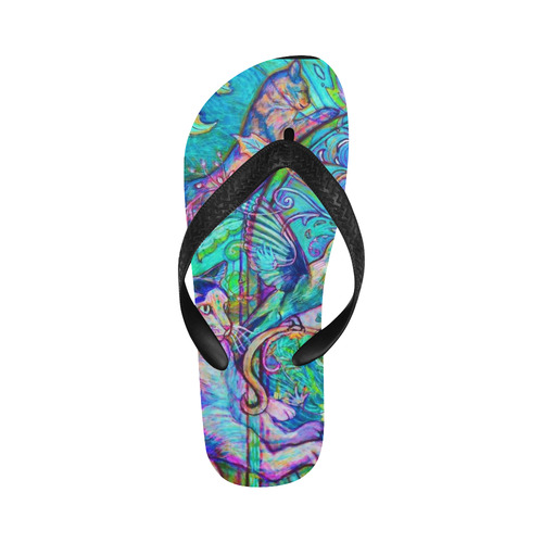 Trippy Cats Flip Flops for Men/Women (Model 040)