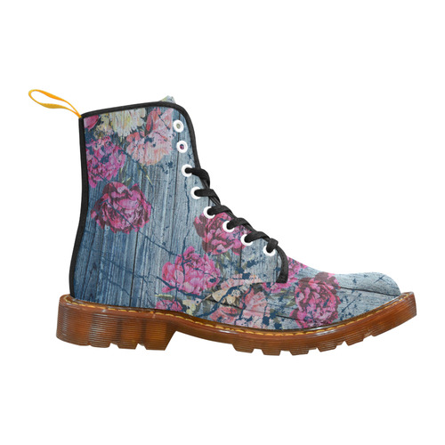 Shabby chic with painted peonies Martin Boots For Men Model 1203H