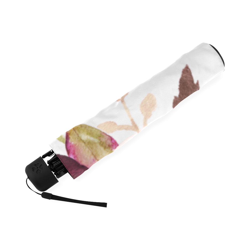 Burgundy Pink Watercolor Roses Floral Foldable Umbrella (Model U01)