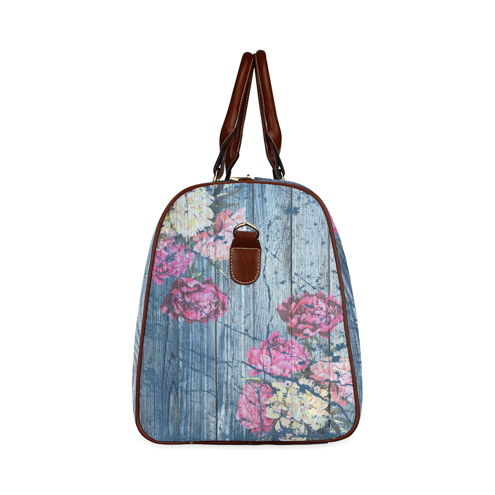 Shabby chic with painted peonies Waterproof Travel Bag/Large (Model 1639)