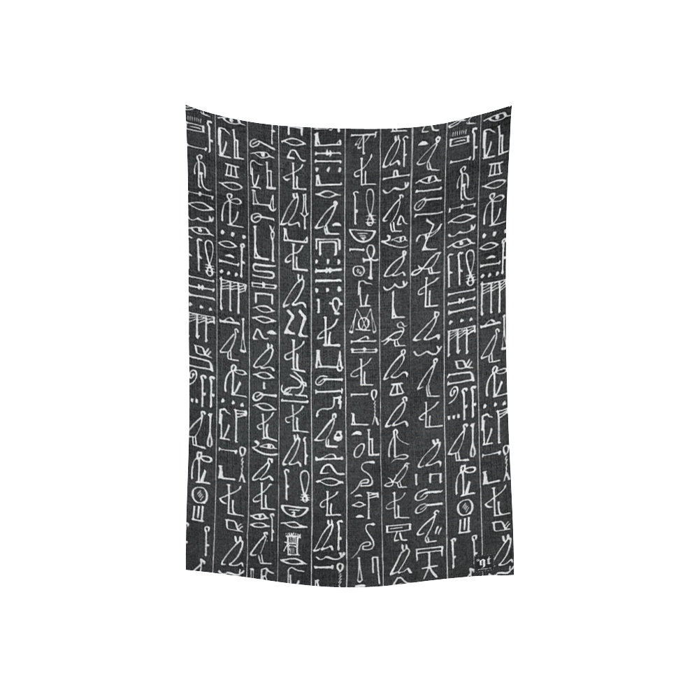 Egyptian Hieroglyphics Goth Art Cotton Linen Wall Tapestry 40"x 60"
