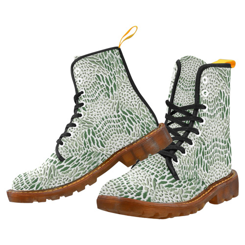 reptile - green and white Martin Boots For Women Model 1203H