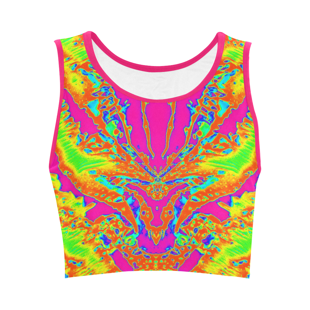 Neon Atomic Tropics Women's Crop Top (Model T42)