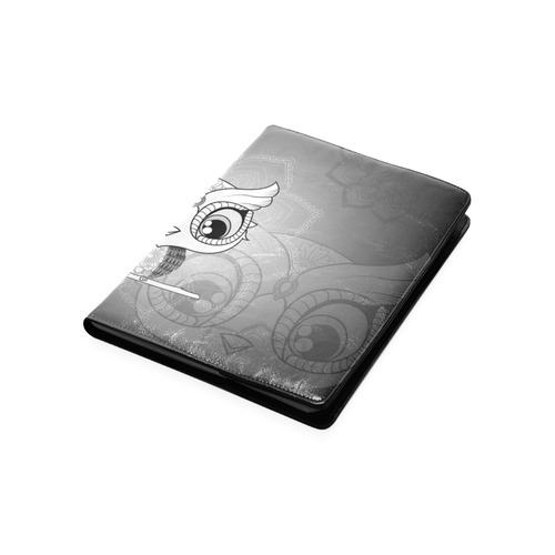 Cute owl, mandala design black and white Custom NoteBook B5