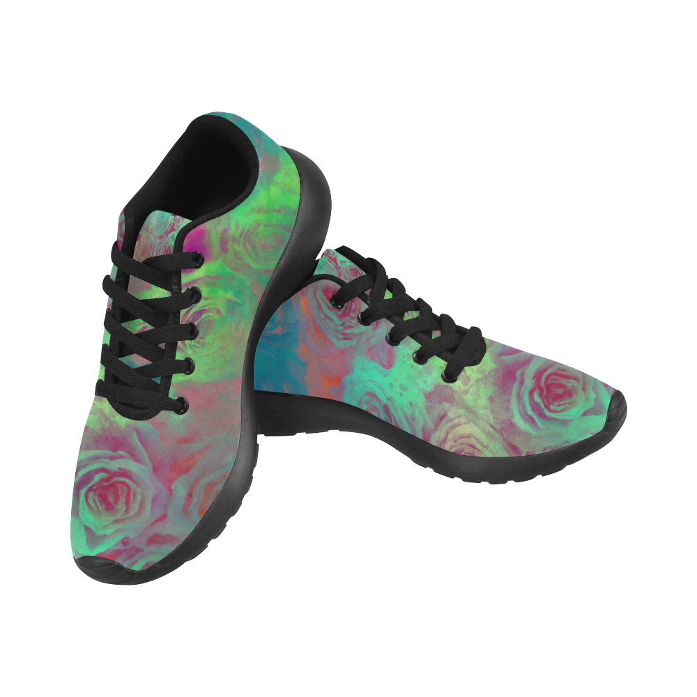 flowers roses Women’s Running Shoes (Model 020)