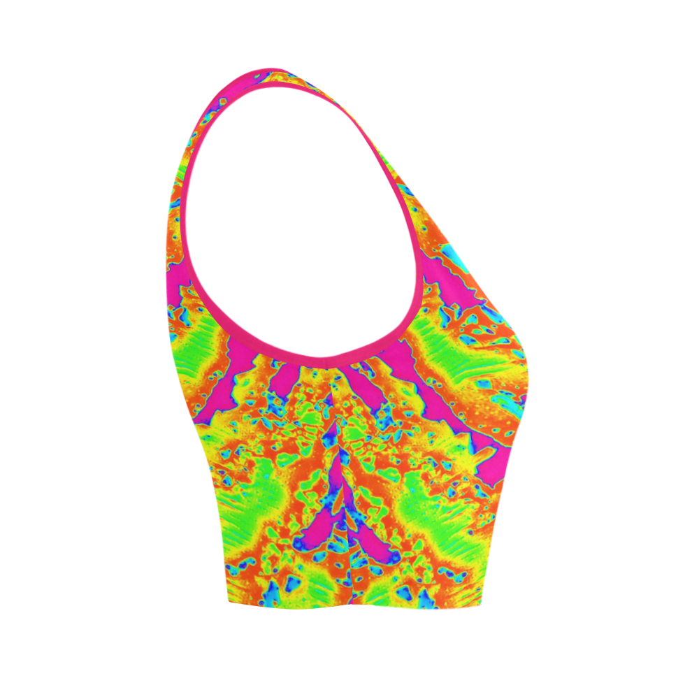 Neon Atomic Tropics Women's Crop Top (Model T42)