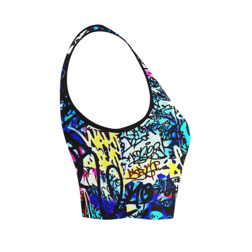 Graffiti Skull Women's Crop Top (Model T42)