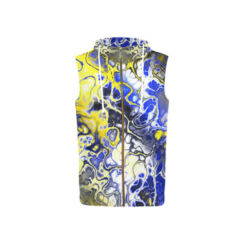 awesome fractal 35A by JamColors All Over Print Sleeveless Zip Up Hoodie for Women (Model H16)