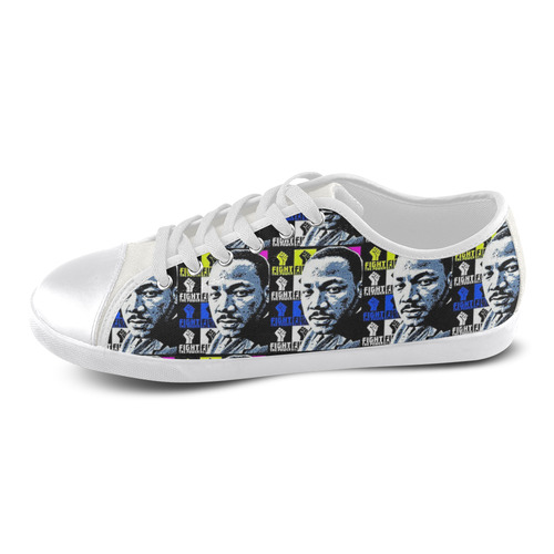 FIGHT THE POWER-2 MLK TILED Canvas Shoes for Women/Large Size (Model 016)