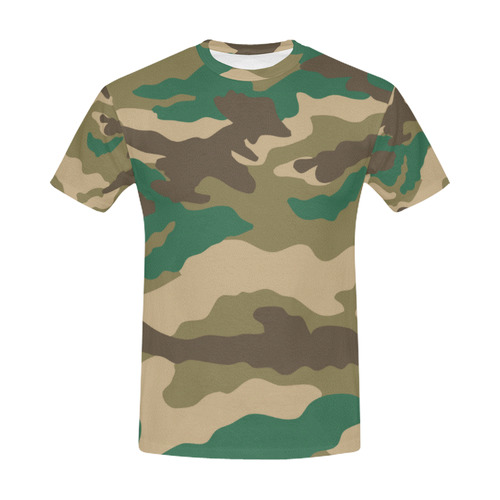 Woodland Camo Standard All Over Print T-Shirt for Men (USA Size) (Model T40)