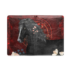 Black horse with flowers Custom NoteBook A5