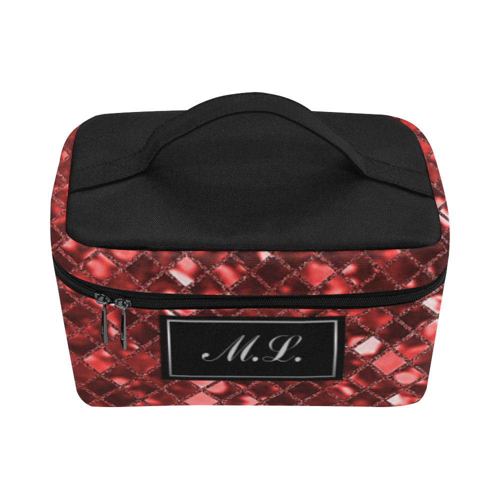 Monogram Ruby Red Sparkle Cosmetic Bag/Large (Model 1658)