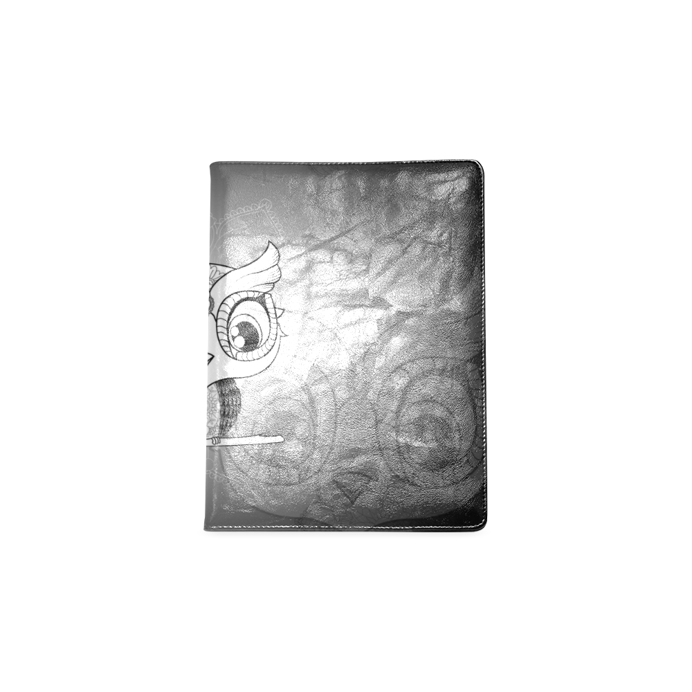 Cute owl, mandala design black and white Custom NoteBook B5