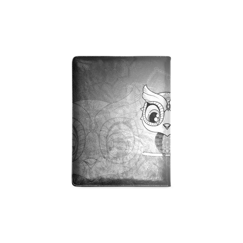 Cute owl, mandala design black and white Custom NoteBook B5