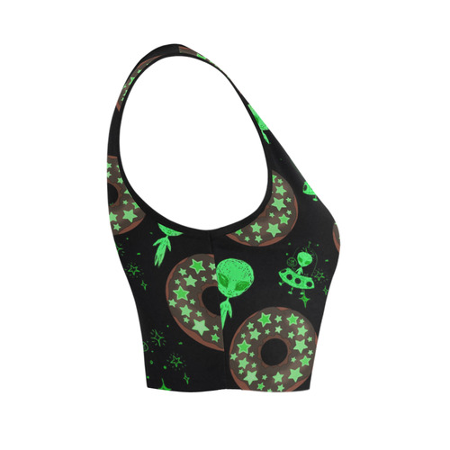 Alien Space Donut Women's Crop Top (Model T42)