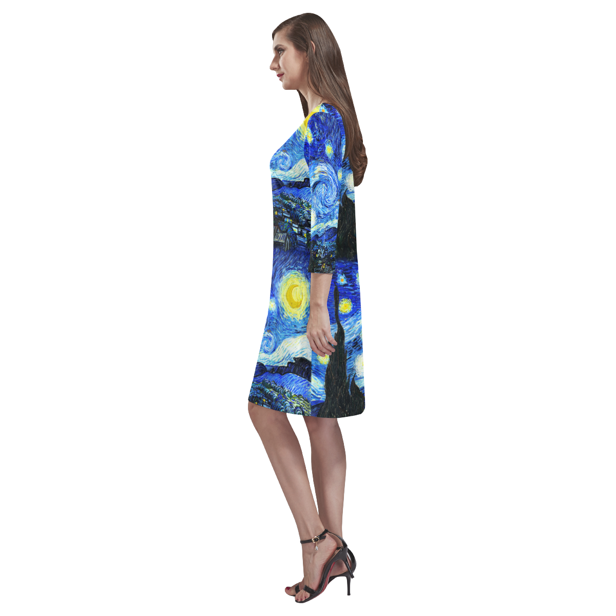 Starry Starry Night Rhea Loose Round Neck Dress(Model D22)