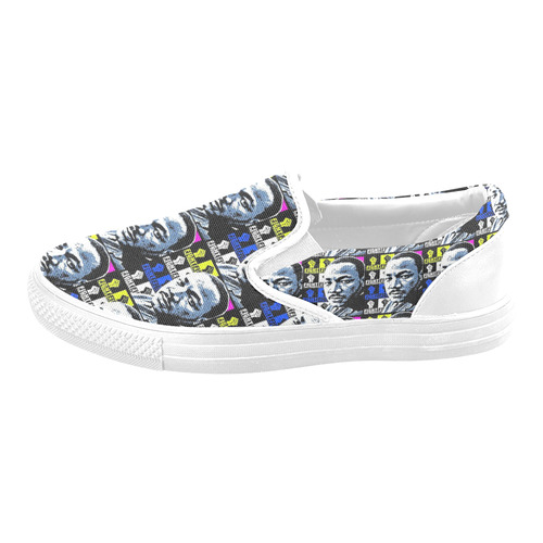 FIGHT THE POWER-2 MLK TILED Women's Unusual Slip-on Canvas Shoes (Model 019)