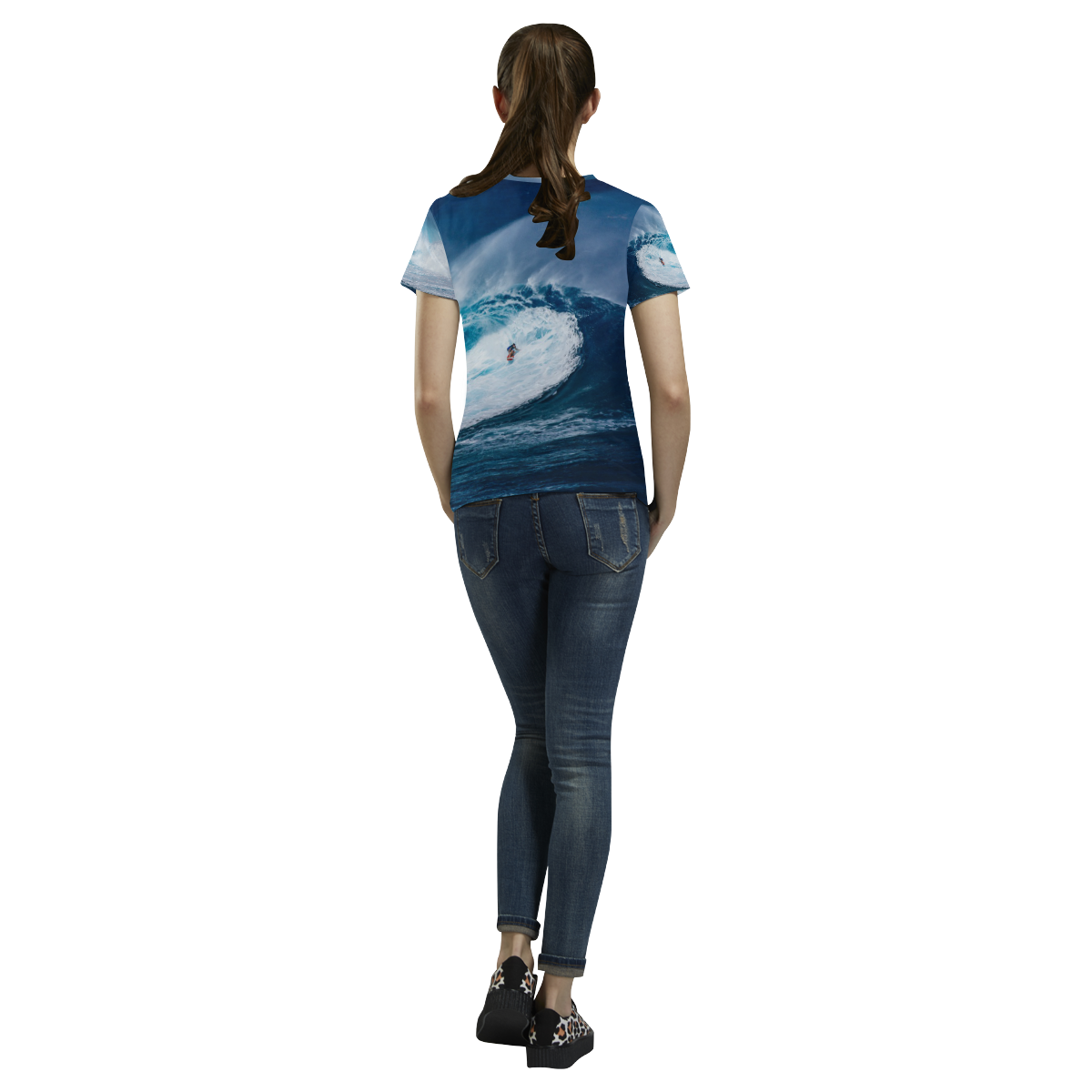 surfing All Over Print T-Shirt for Women (USA Size) (Model T40)