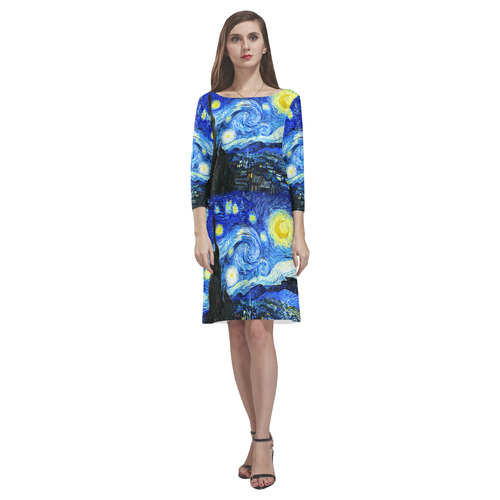 Starry Starry Night Rhea Loose Round Neck Dress(Model D22)