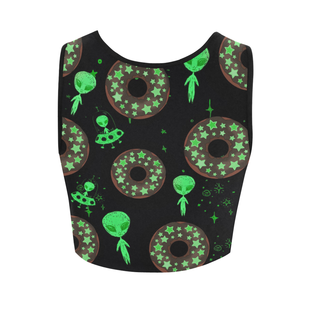 Alien Space Donut Women's Crop Top (Model T42)