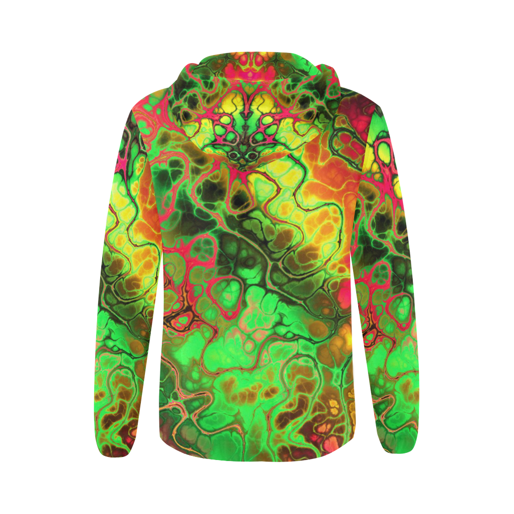 awesome fractal 35I by JamColors All Over Print Full Zip Hoodie for Women (Model H14)