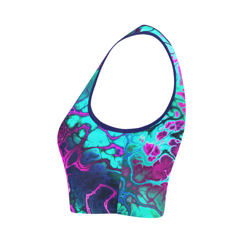 awesome fractal 35B by JamColors Women's Crop Top (Model T42)