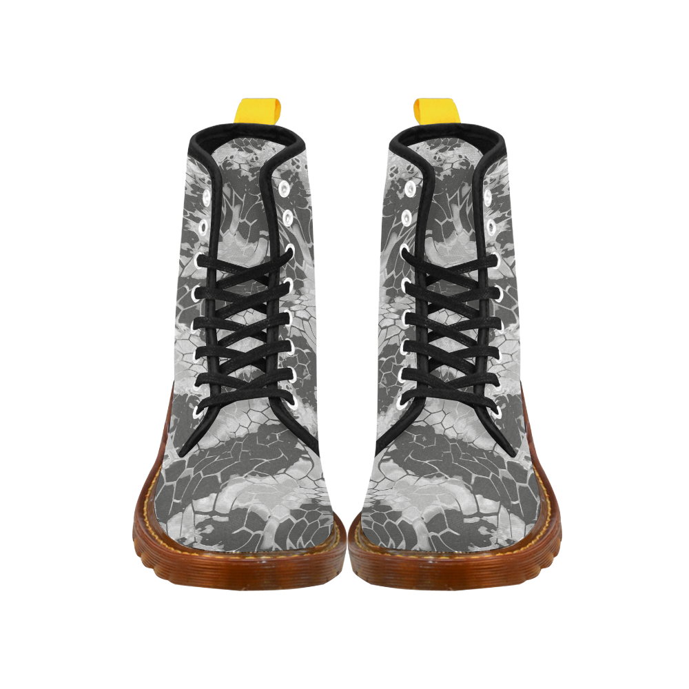 gray snake scales animal skin design camouflage Martin Boots For Women Model 1203H