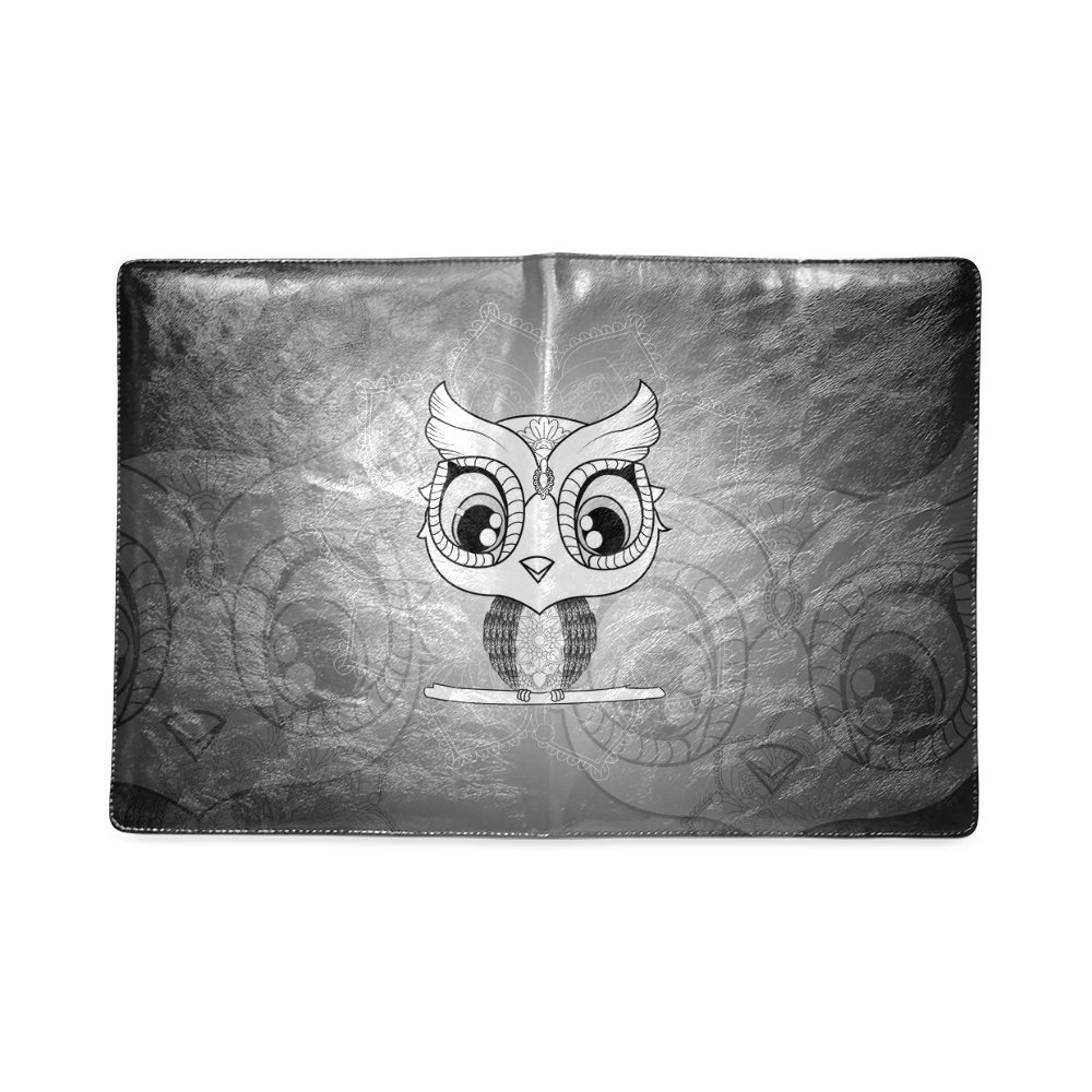 Cute owl, mandala design black and white Custom NoteBook B5