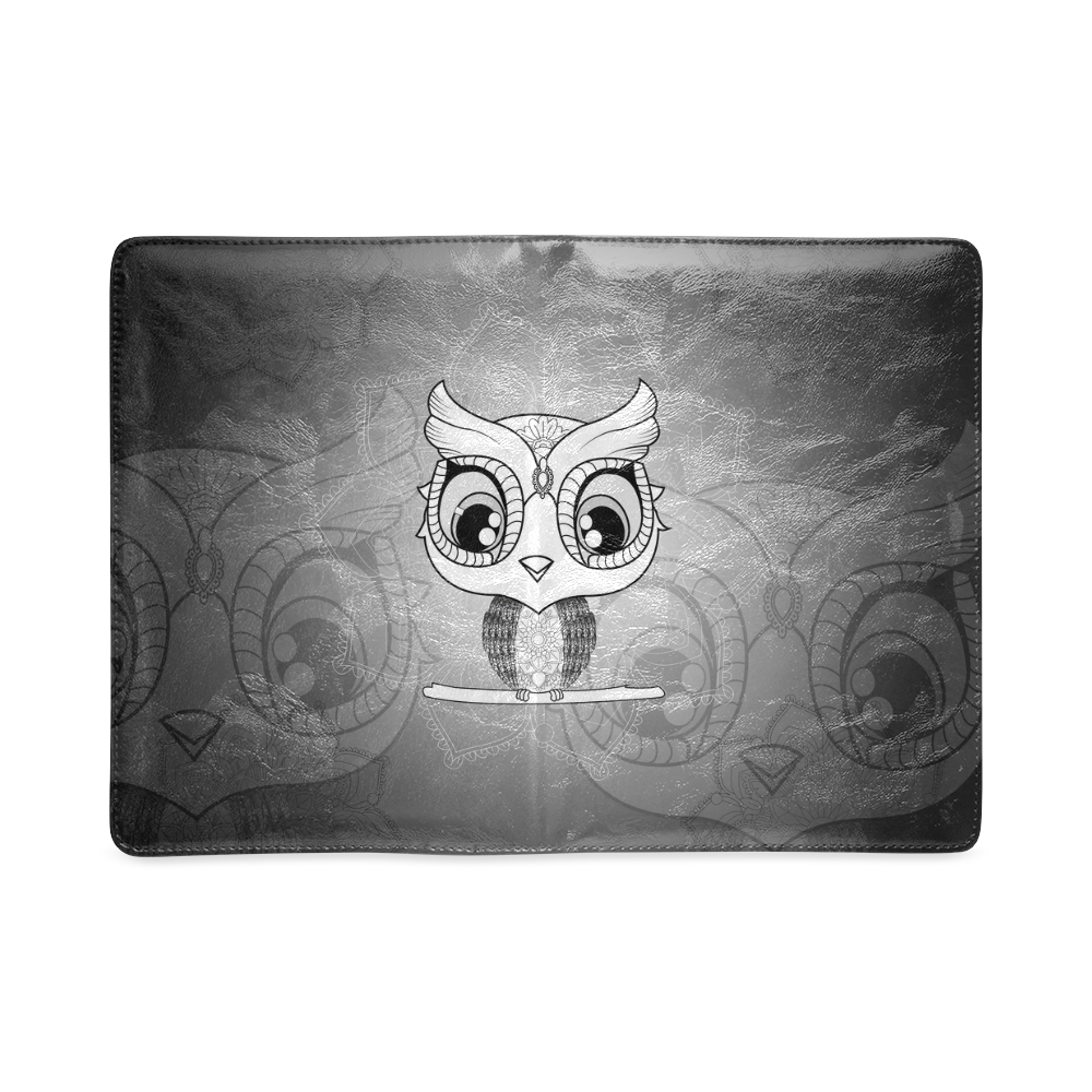 Cute owl, mandala design black and white Custom NoteBook A5