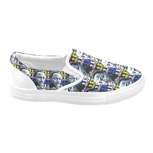 FIGHT THE POWER-2 MLK TILED Women's Unusual Slip-on Canvas Shoes (Model 019)