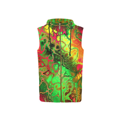 awesome fractal 35I by JamColors All Over Print Sleeveless Zip Up Hoodie for Women (Model H16)