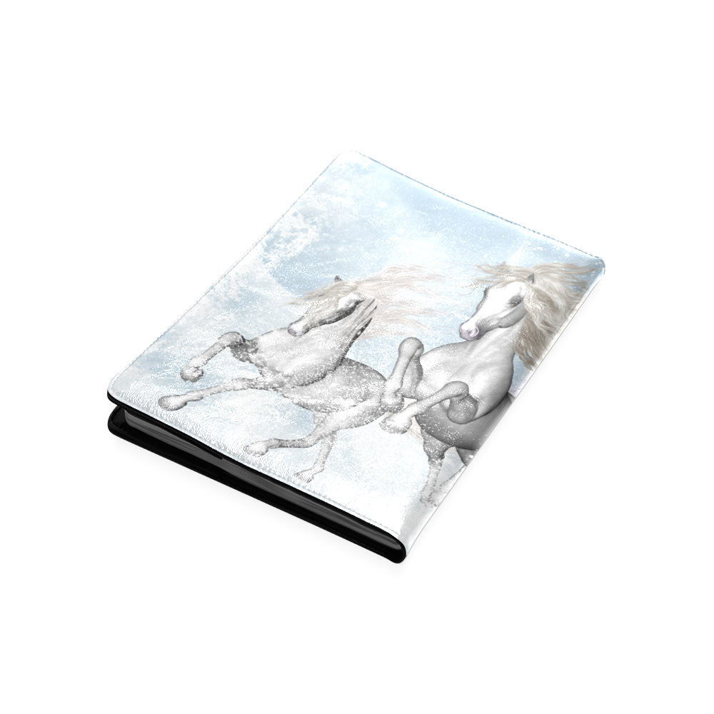 Awesome white wild horses Custom NoteBook B5