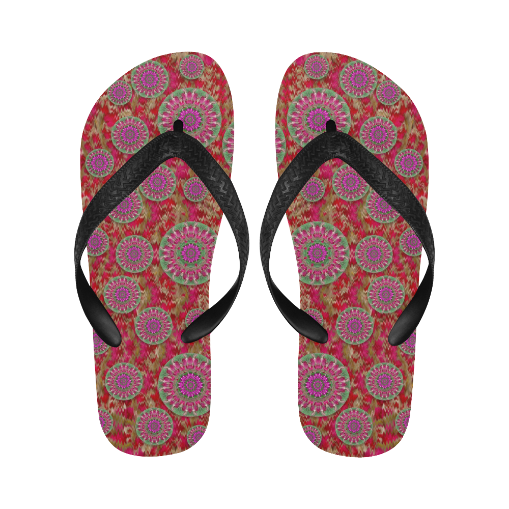 Hearts can also be flowers such as bleeding hearts Flip Flops for Men/Women (Model 040)