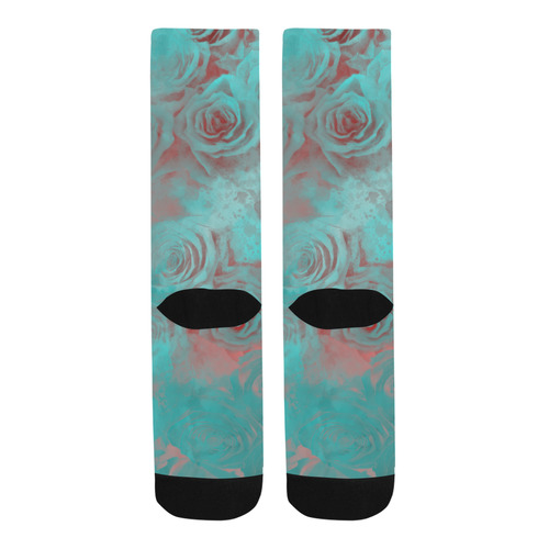 flowers roses Trouser Socks